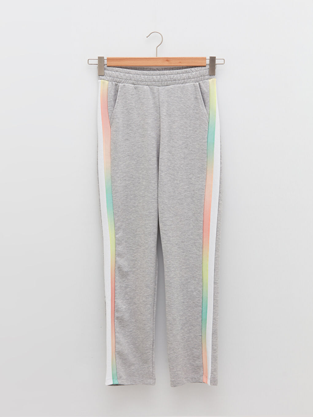 Women's Thick Sweatpants with Elastic Waistband and Stripe Detail -S2CA64Z8-LAL