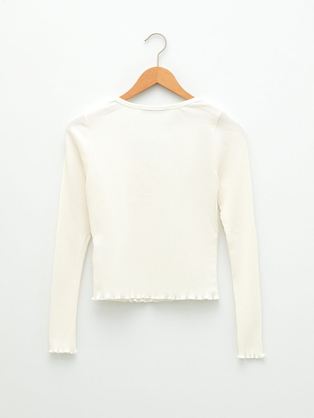 U Neck Straight Long Sleeve Women T-Shirt-7