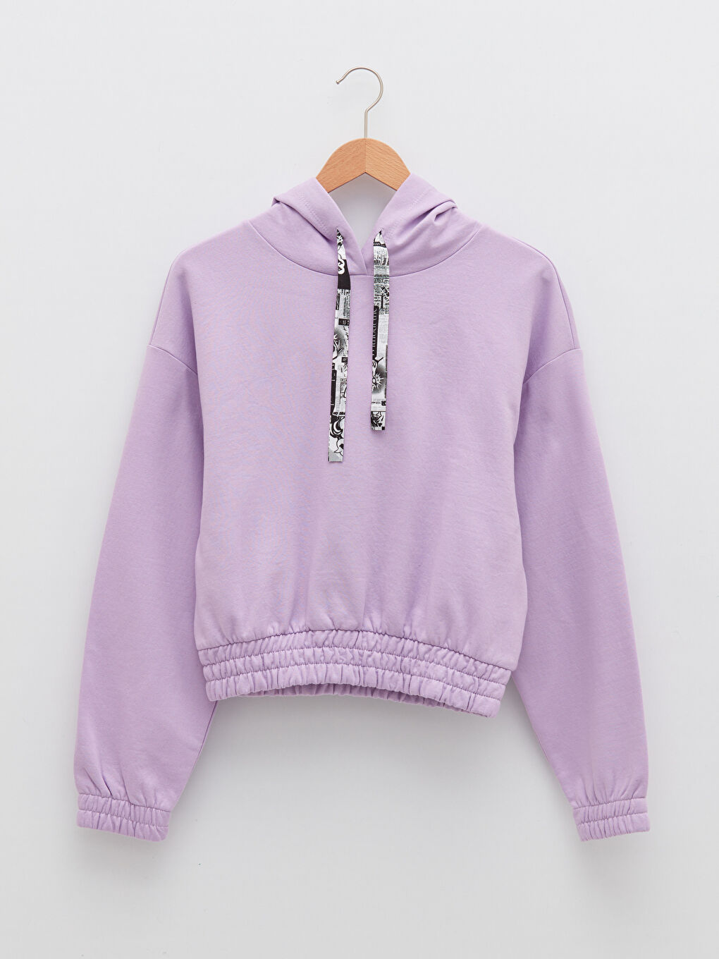 LCW Vision Schlichtes Langarm-Kapuzensweatshirt für Damen -S2CA75Z8-G3W