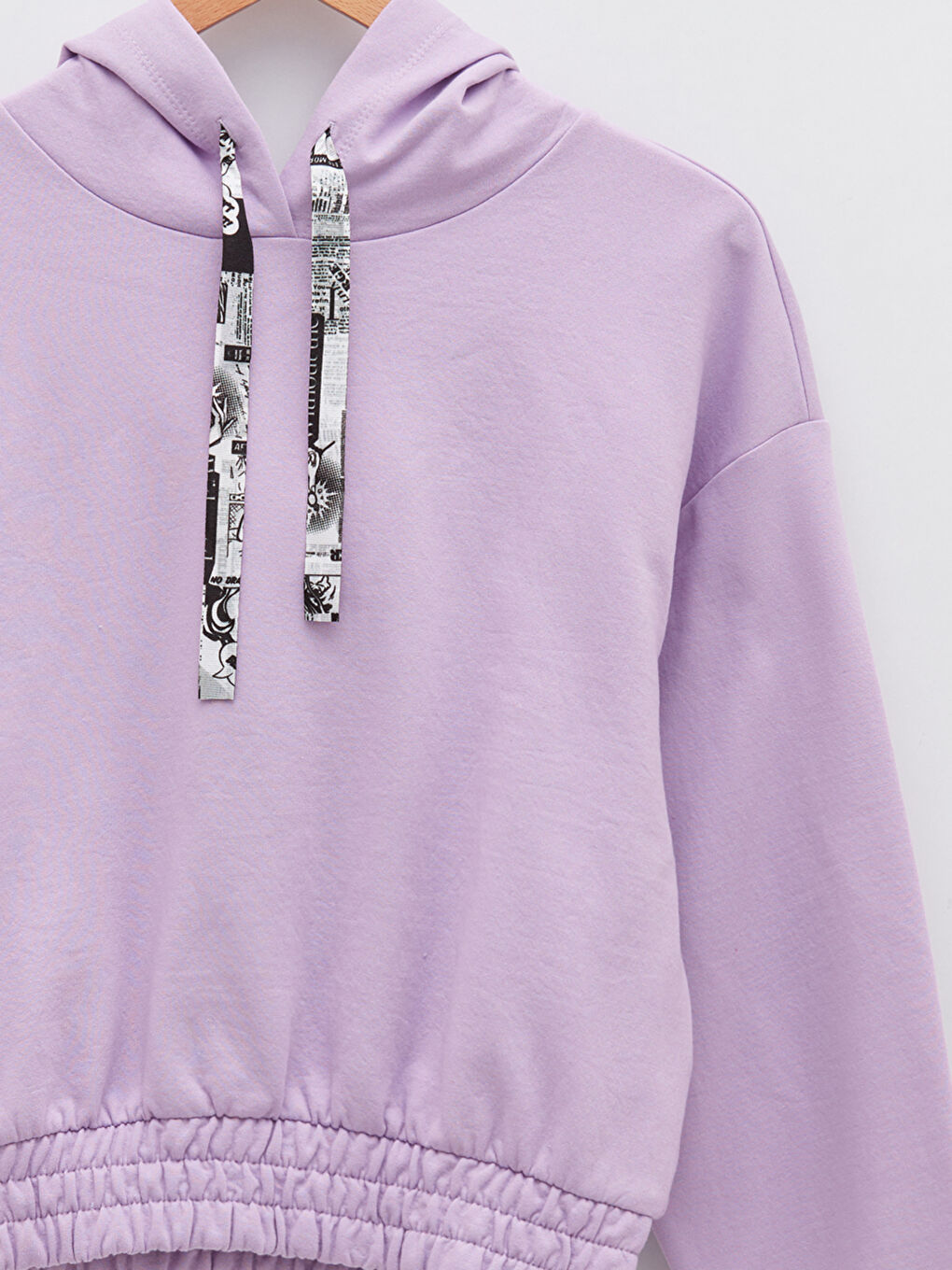 LCW Vision Schlichtes Langarm-Kapuzensweatshirt für Damen -S2CA75Z8-G3W