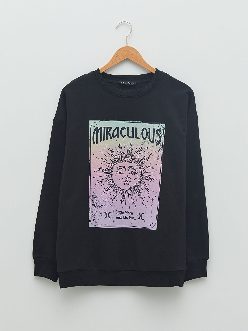 Crew Neck Printed Long Sleeve Women's Sweatshirt-5