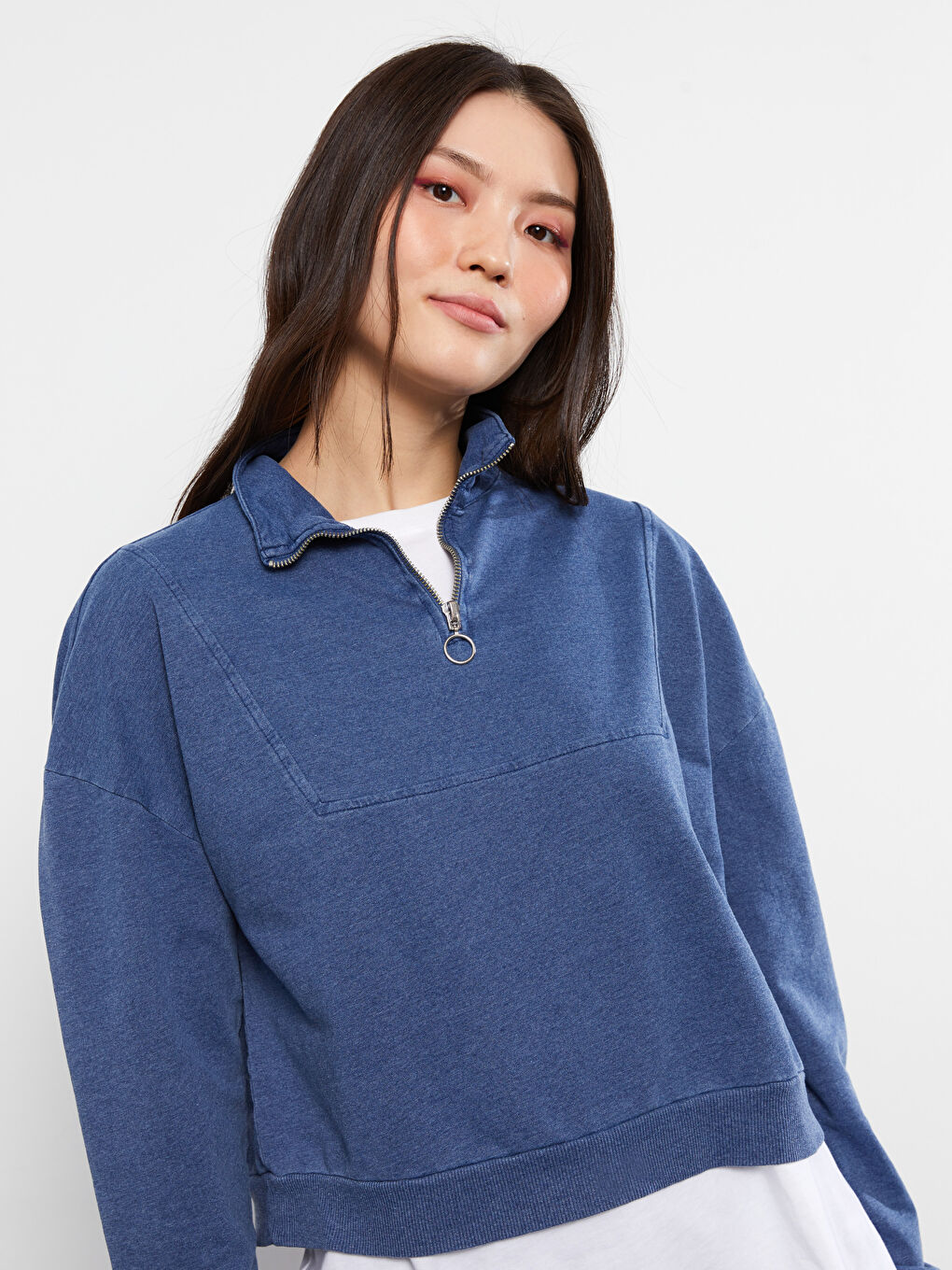 Hanorac cu Guler Înalt și Mânecă Lungă pentru Femei-2