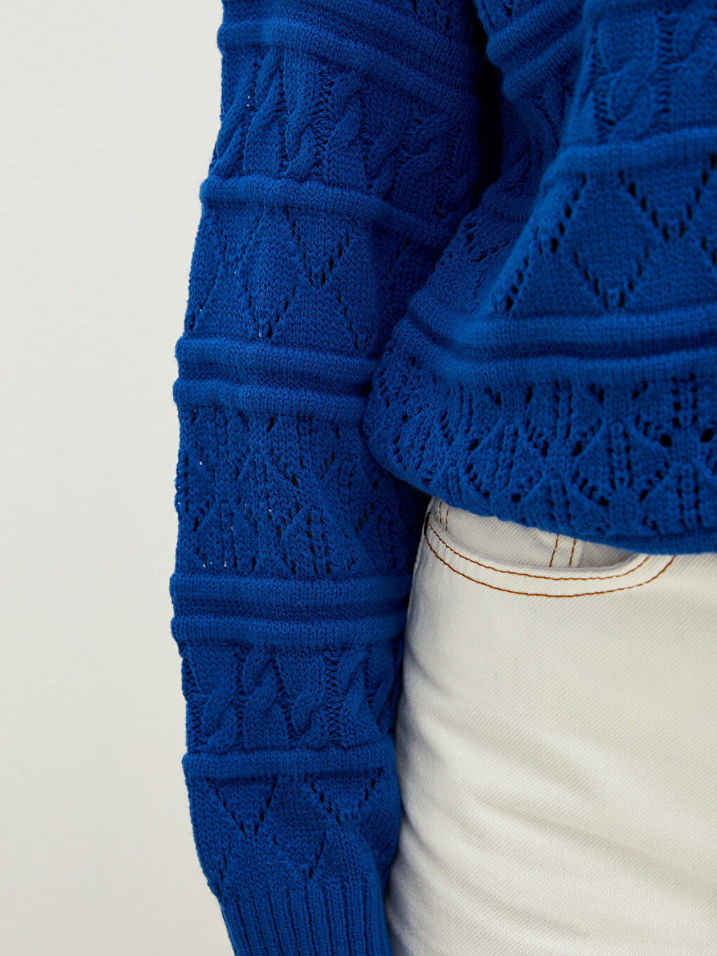 Mavi Bisiklet Yaka Ajurlu Uzun Kollu Kadın Triko Kazak-2