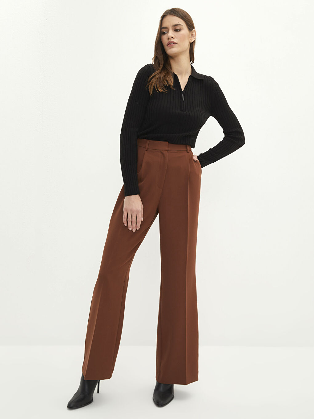 Polo Neck Women's Knitwear Sweater-2