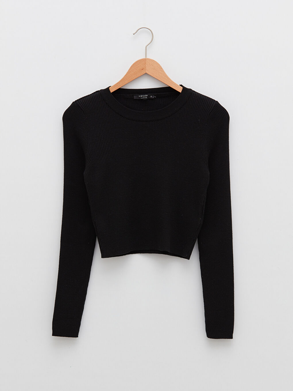 Свитер из трикотажа с круглым вырезом, однотонный, с длинным рукавом для женщин-9