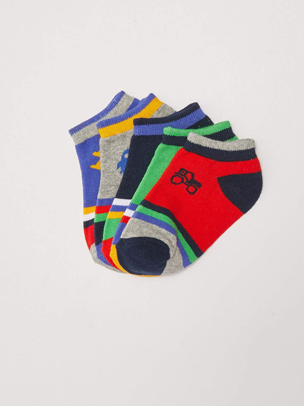 Color Block Boys' Trainer Socks 5 Pack