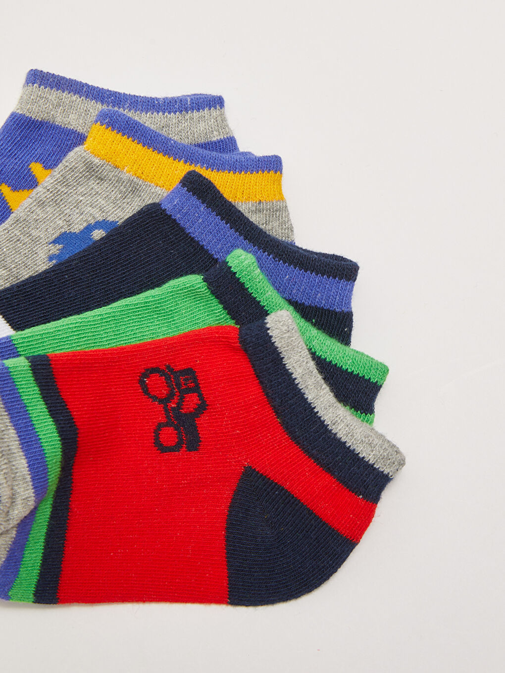 Color Block Boys' Trainer Socks 5 Pack-2