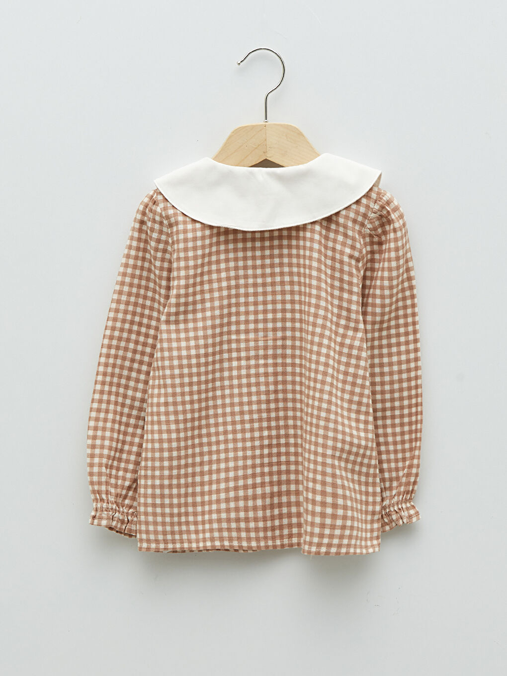 LCW baby Bebe Collar Long Sleeve Plaid Patterned Baby Girl Shirt -S2CB37Z1-LLK