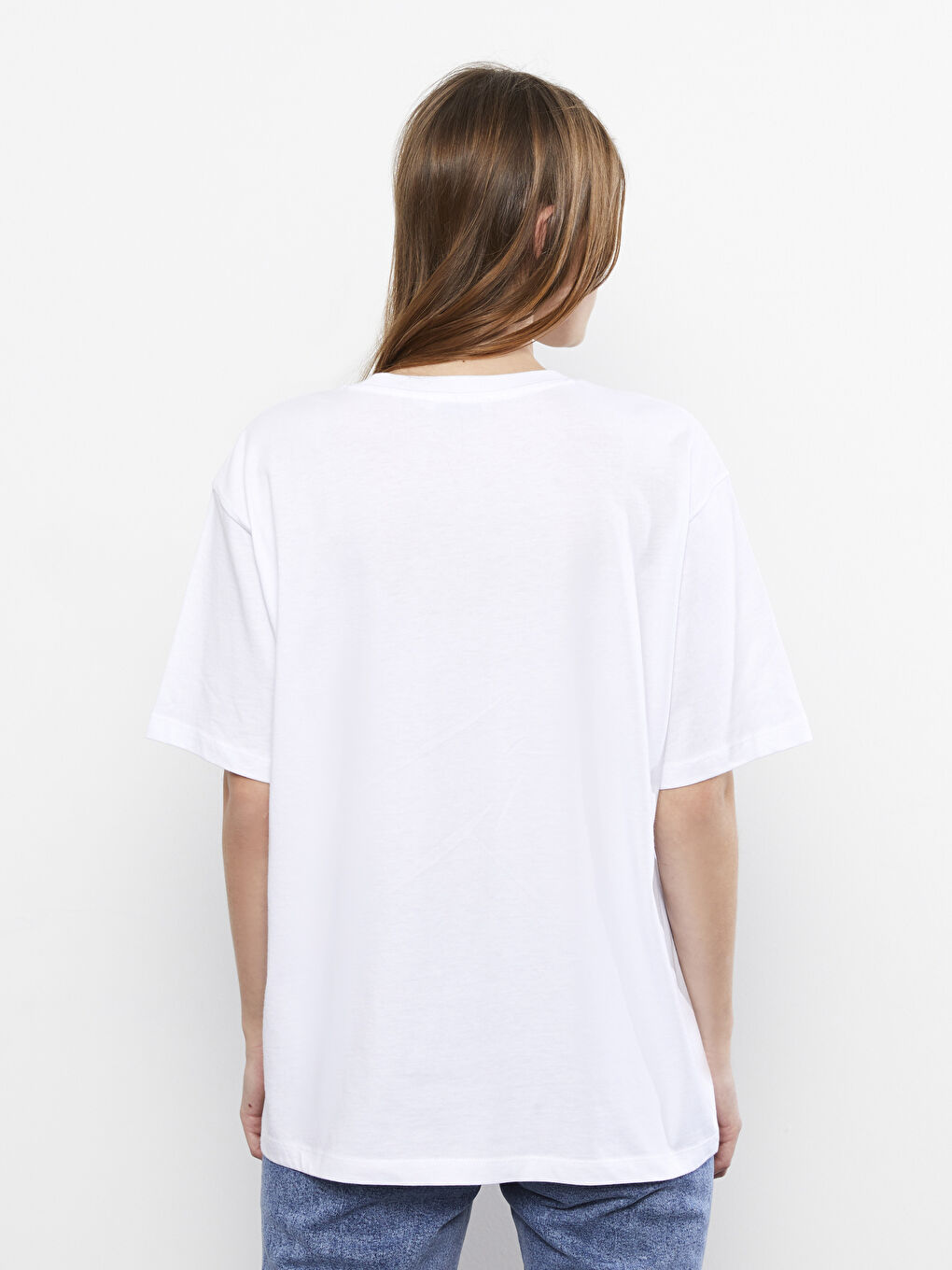 Crew Neck Printed Short Sleeve Cotton Women's T-shirt-4