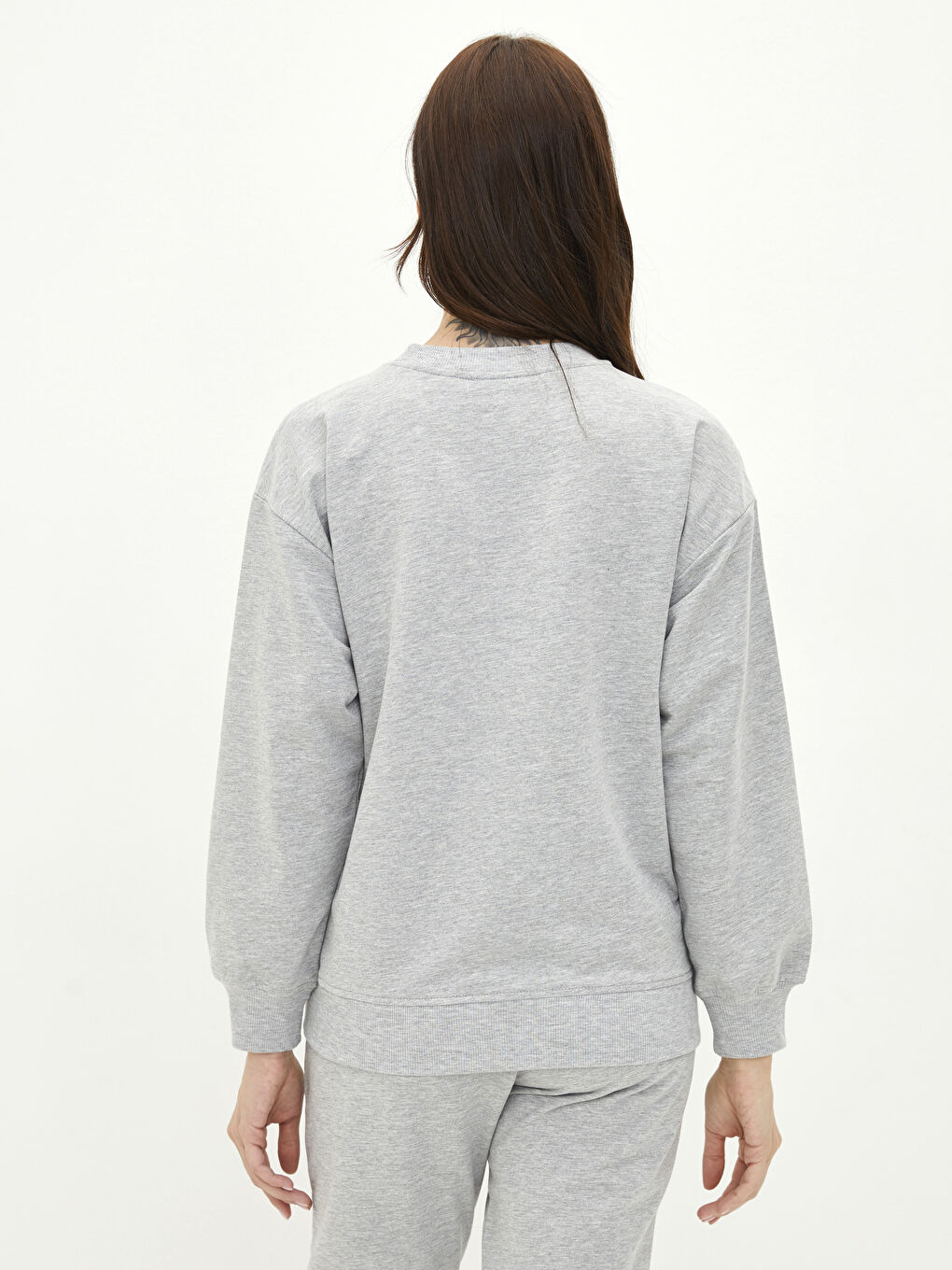 Crew Neck Plain Maternity Sweatshirt-4