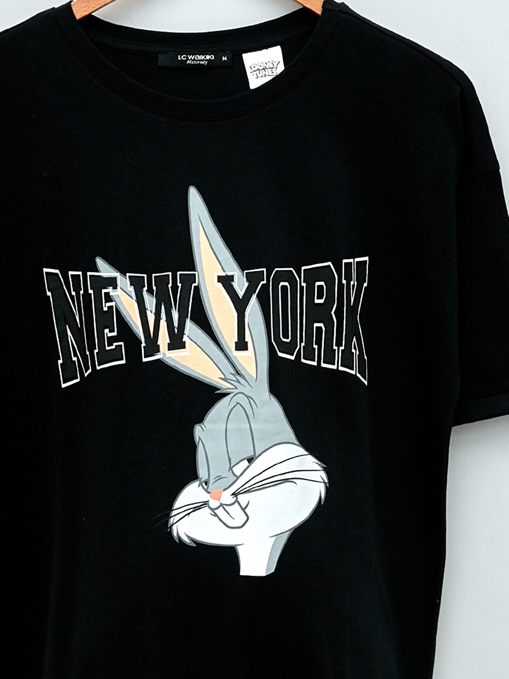 Crew Neck Bugs Bunny Printed Short Sleeve Cotton Maternity T-Shirt-6