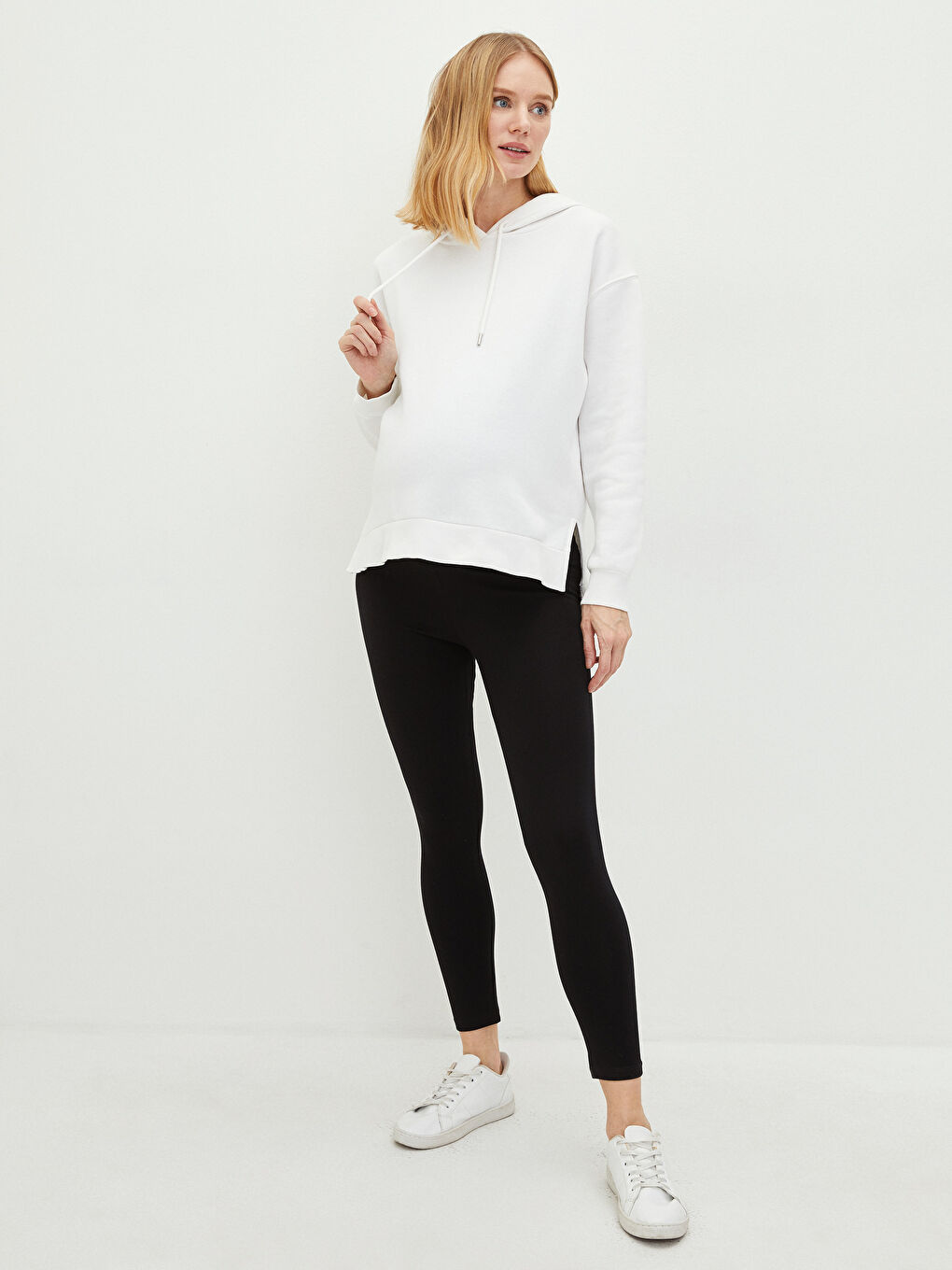 Half Tummy Paneled Plain Maternity Leggings -S2CB61Z8-CVL