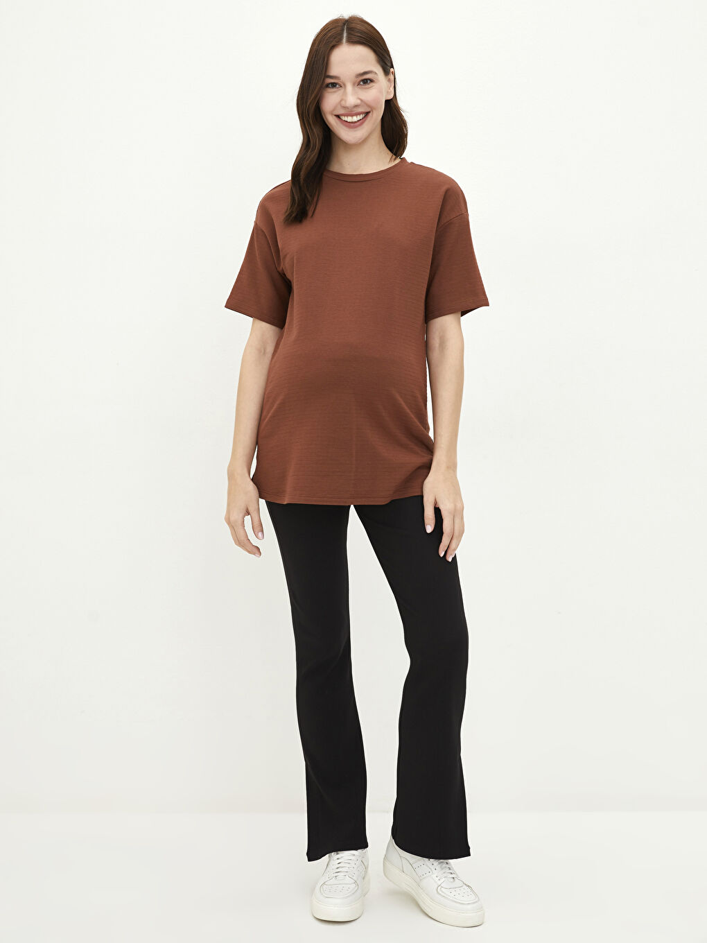 Crew Neck Regular Short Sleeve Cotton Maternity T-shirt -S2CB64Z8-HHB