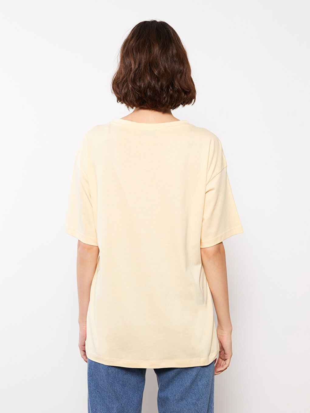 Crew Neck Printed Short Sleeve Cotton Women's T-shirt-4