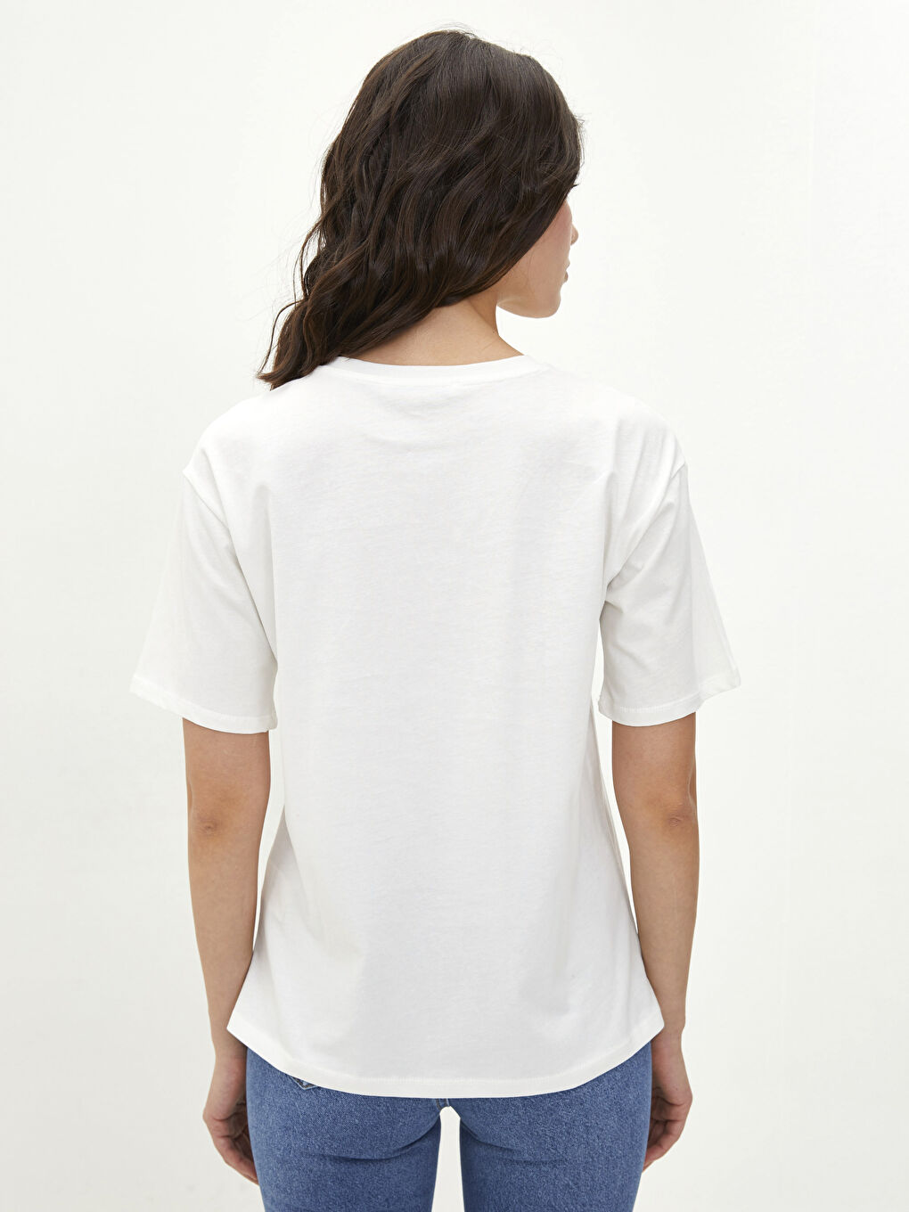 Crew Neck Slogan Printed Short Sleeve Cotton Women's T-Shirt-5