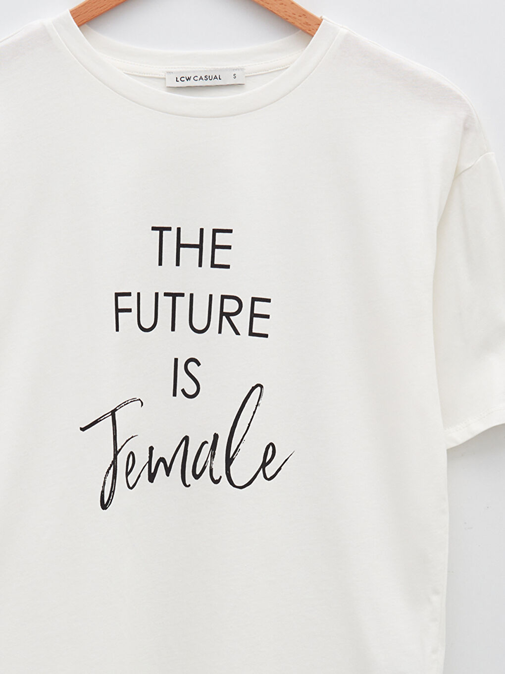 Crew Neck Slogan Printed Short Sleeve Cotton Women's T-Shirt-8