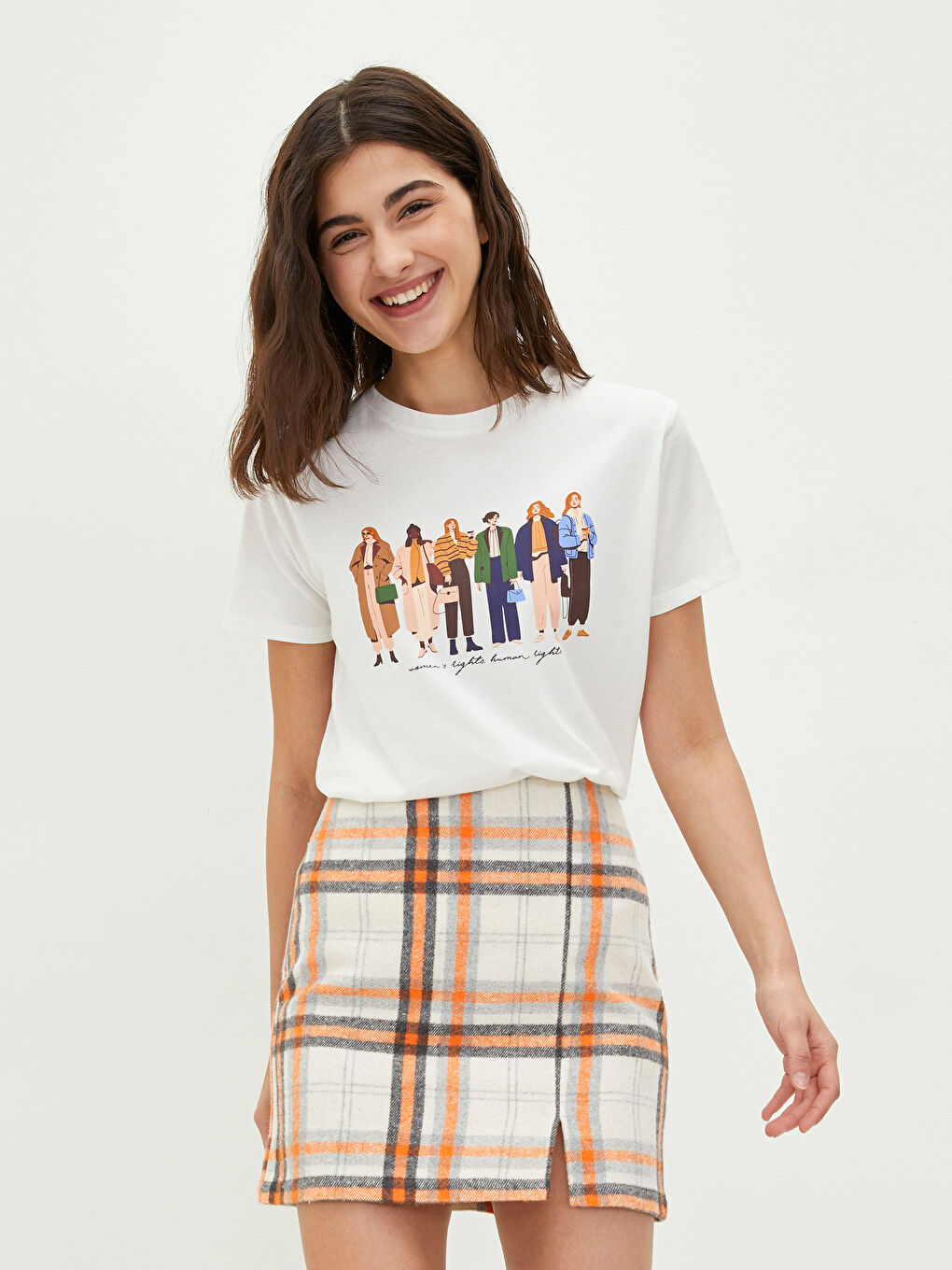 Crew Neck Printed Short Sleeve Women's T-Shirt