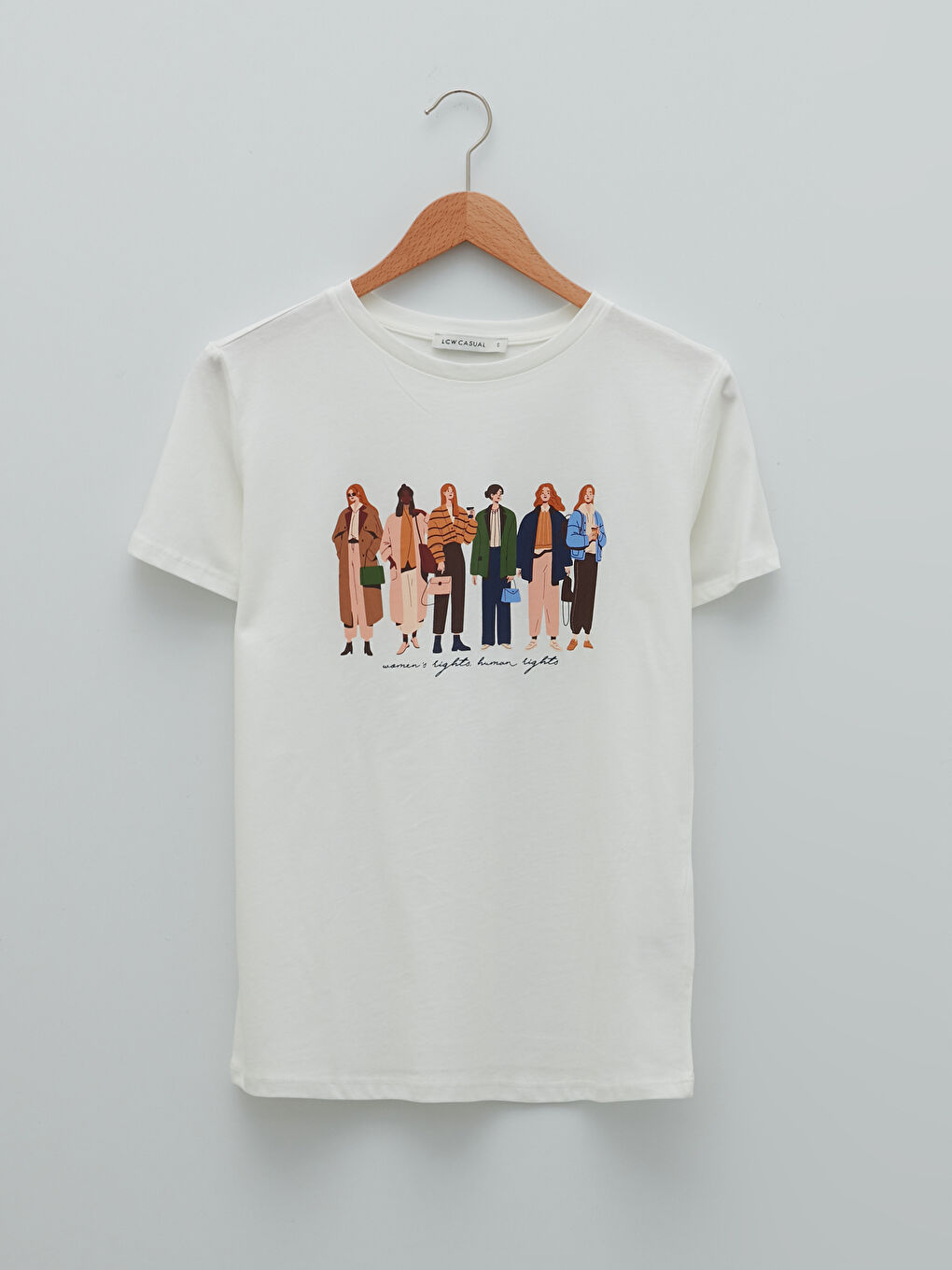 Crew Neck Printed Short Sleeve Women's T-Shirt-4