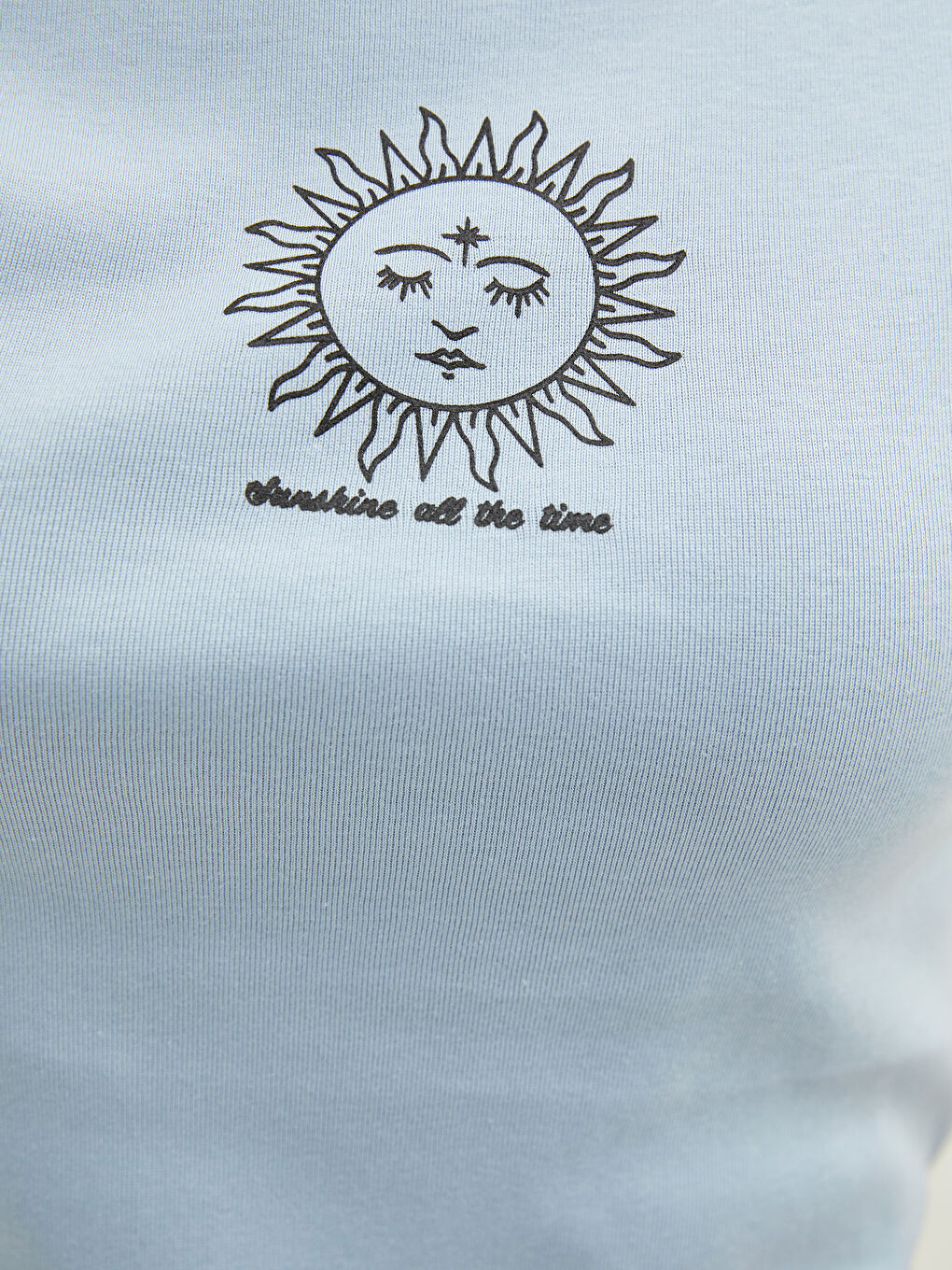 Tricou din Bumbac cu Mânecă Scurtă Imprimat și Guler Rotund pentru Femei-2