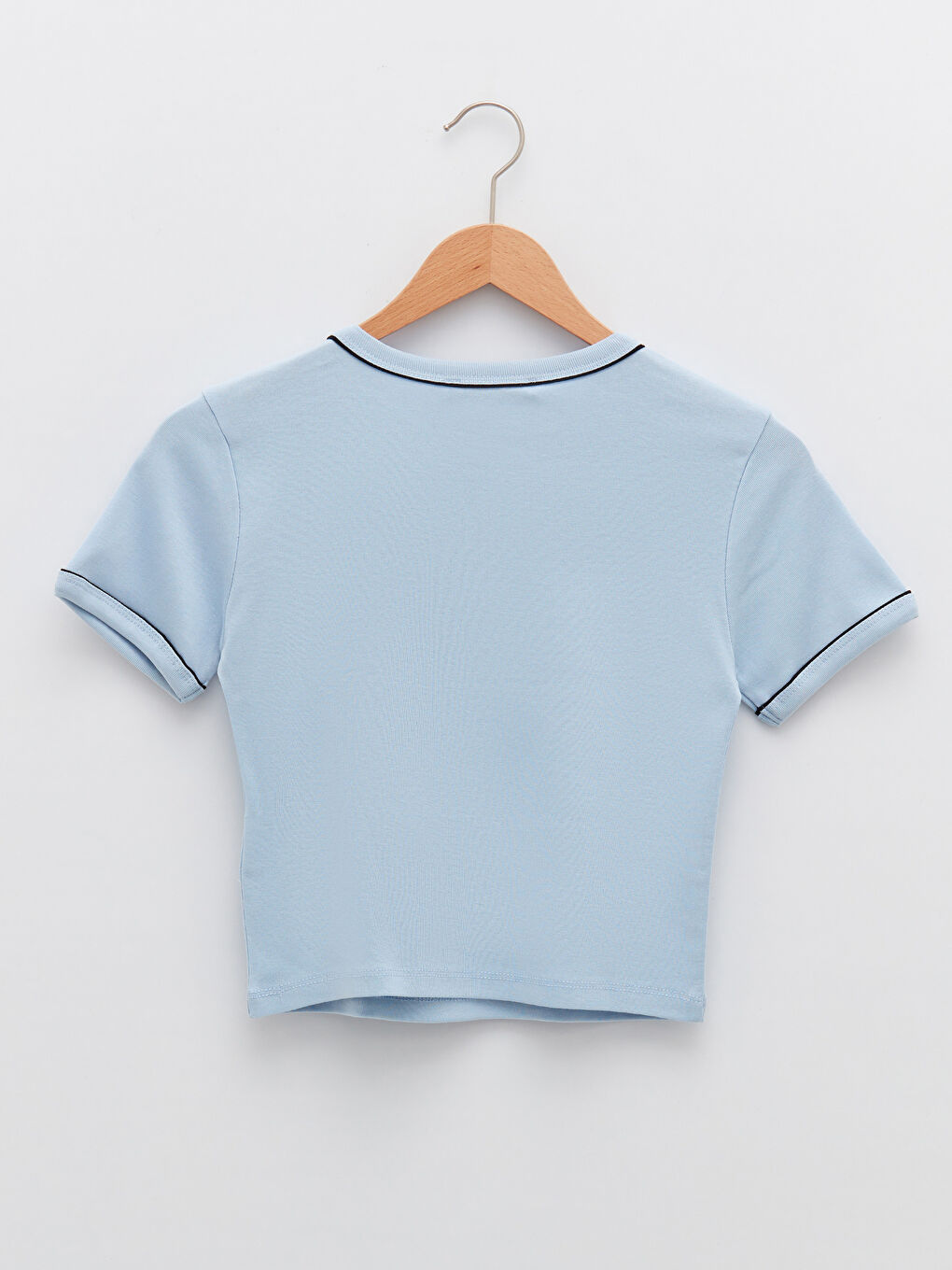 Tricou din Bumbac cu Mânecă Scurtă Imprimat și Guler Rotund pentru Femei-6