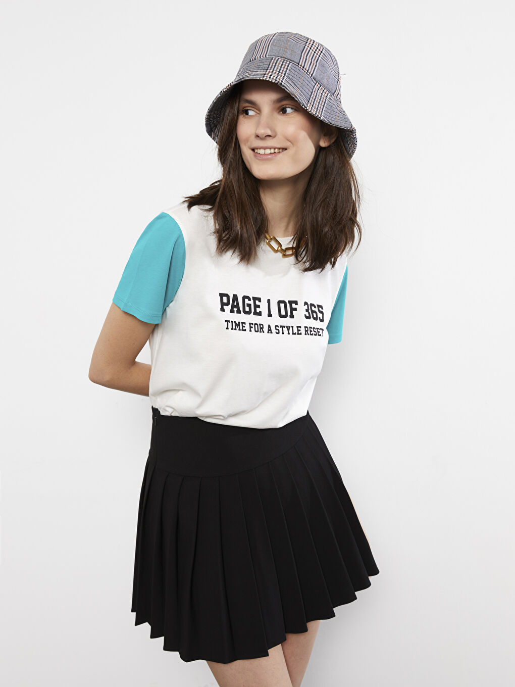 Crew Neck Printed Short Sleeve Cotton Women's T-shirt-2