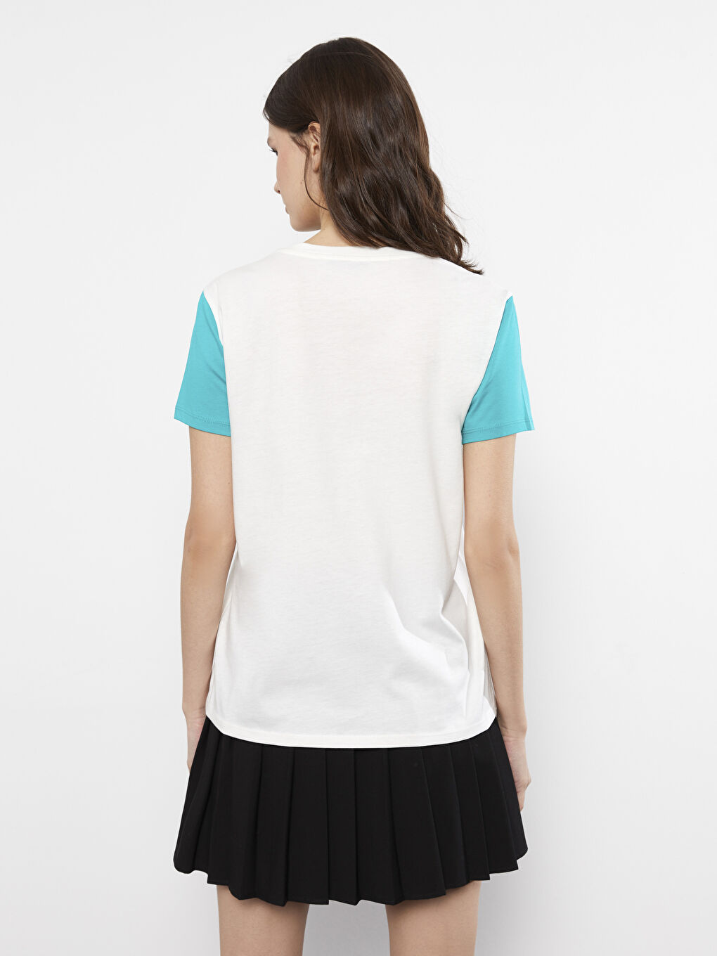 Crew Neck Printed Short Sleeve Cotton Women's T-shirt-5