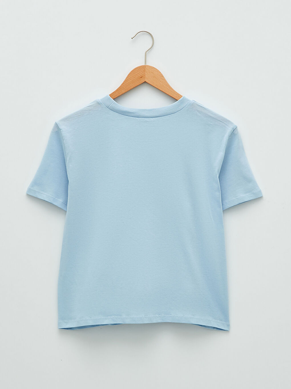Mavi Bisiklet Yaka Baskılı Kısa Kollu Pamuklu Kadın Tişört-6
