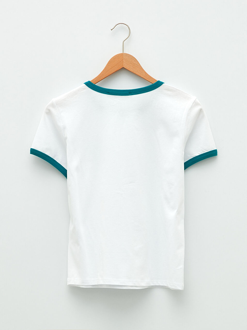 Rundhalsausschnitt Bedrucktes Kurzarm Baumwolle T-Shirt für Damen-6