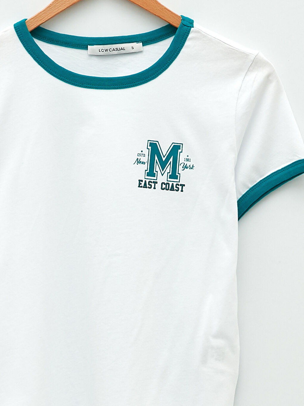 Rundhalsausschnitt Bedrucktes Kurzarm Baumwolle T-Shirt für Damen-7