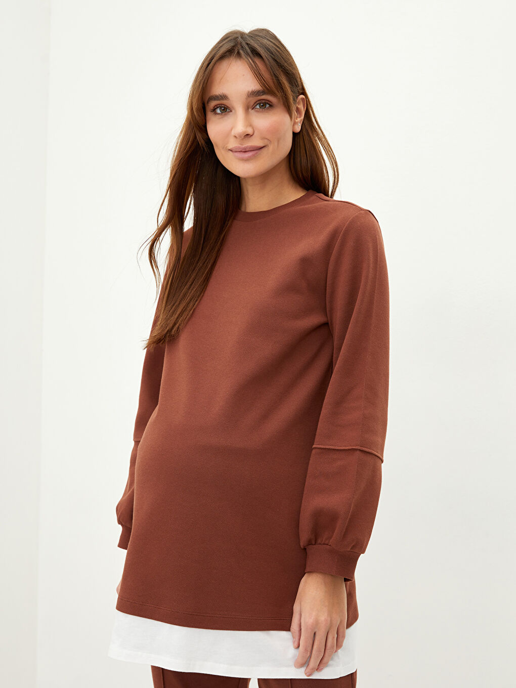 Crew Neck Regular Long Sleeve Maternity Tunic -S2CC03Z8-HHB