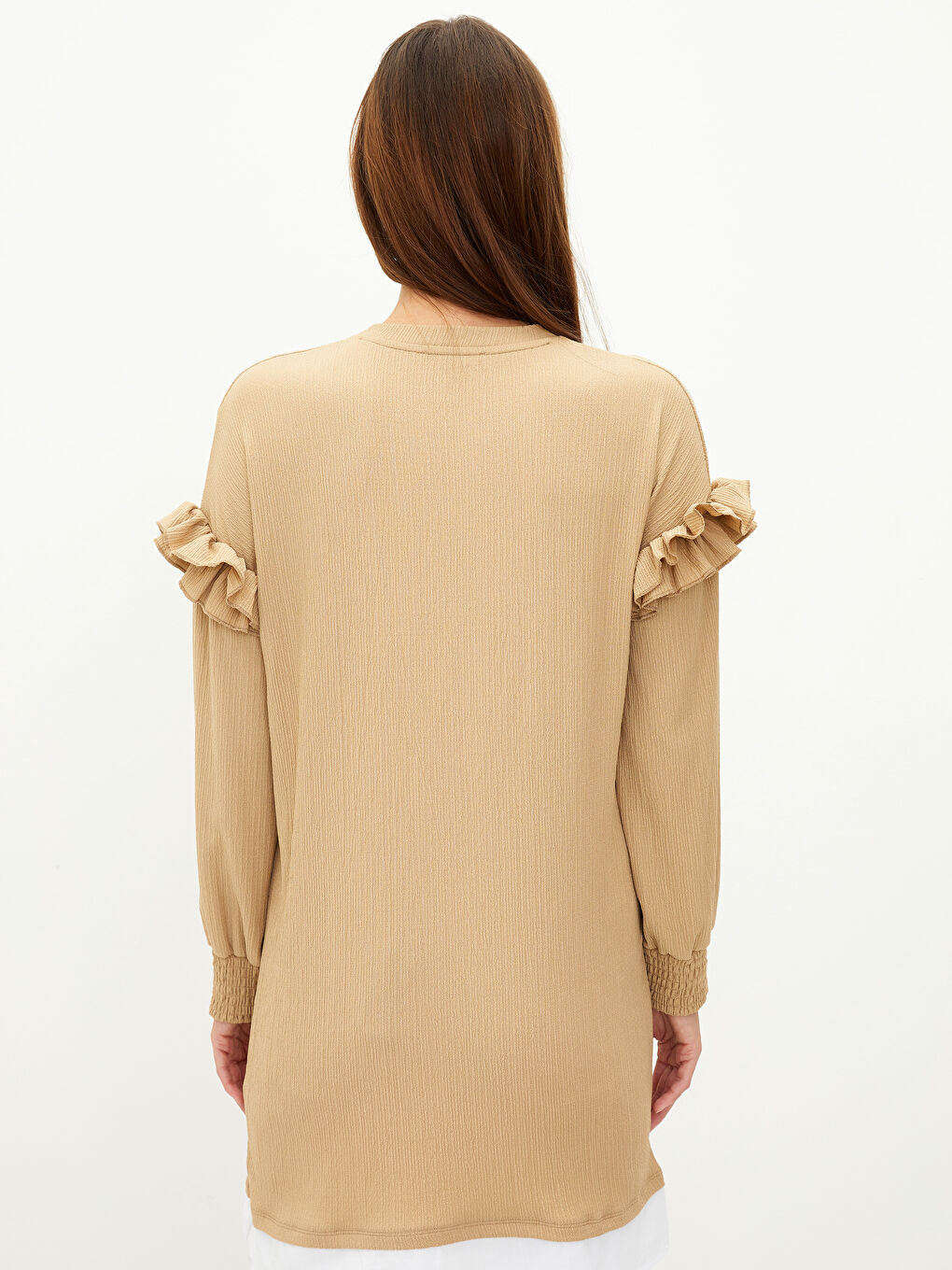 تونيك حوامل ياقة دائرية كم طويل وقصة عادية-4