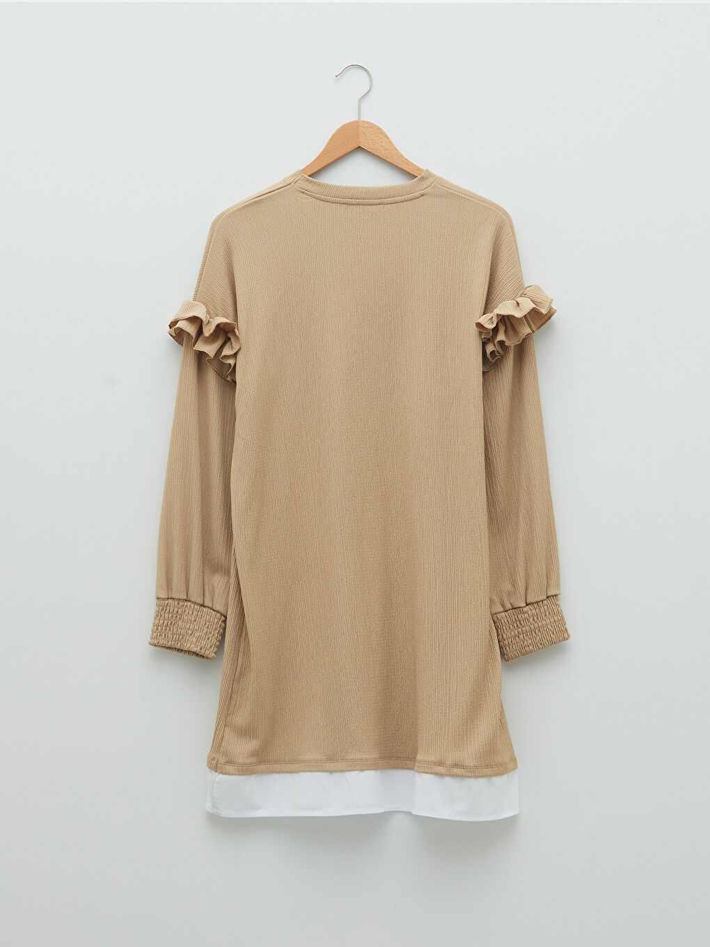 تونيك حوامل ياقة دائرية كم طويل وقصة عادية-6