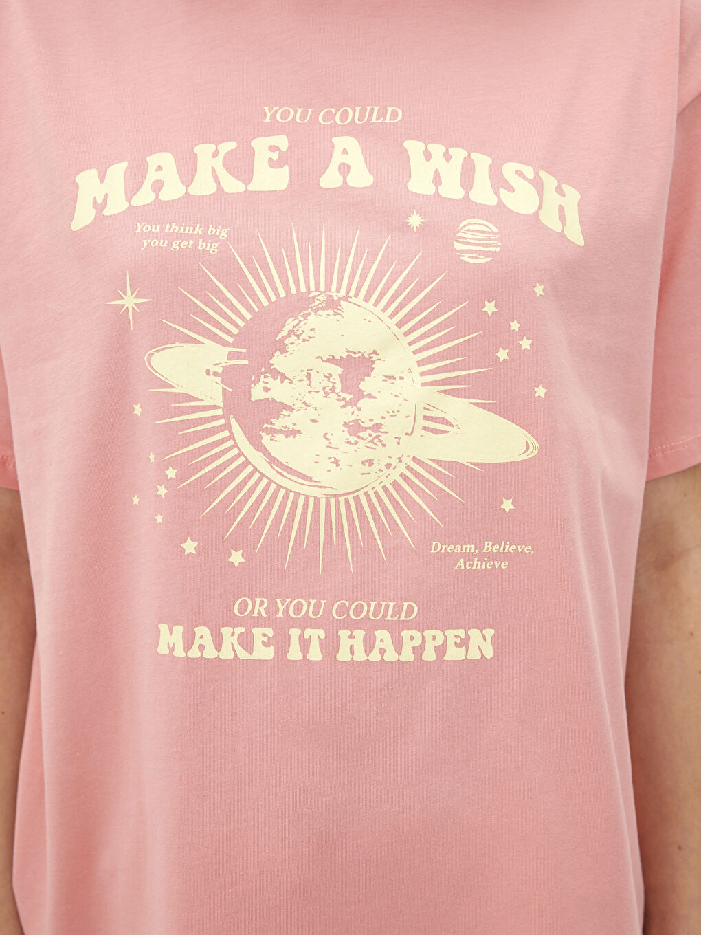 Crew Neck Printed Short Sleeve Cotton Women's T-shirt-3