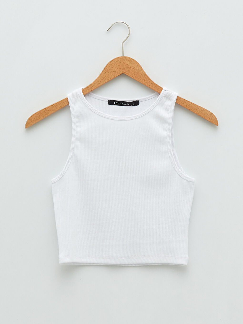 Women's Crew Neck Plain Crop Top-6