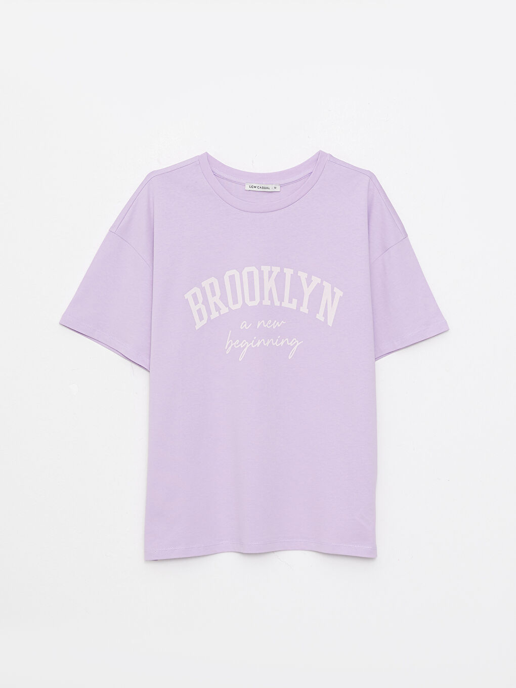 T-shirt en Coton à Manches Courtes Imprimé à Col Rond pour Femmes-6