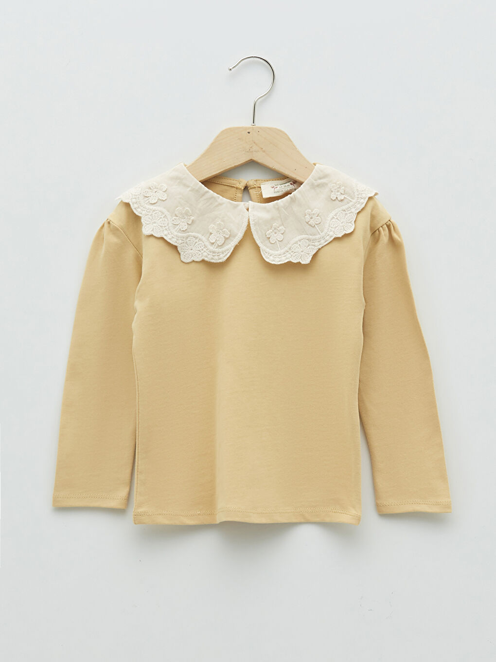 Tricou Bebeluşi Fete Bumbac Basic Mânecă Lungă Cu Guler-1