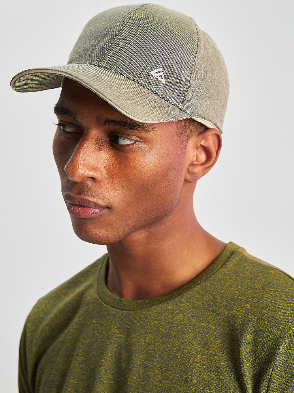 Haki Logo Baskılı Erkek Kep Şapka