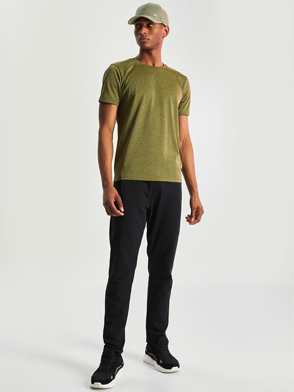 Haki Logo Baskılı Erkek Kep Şapka-1