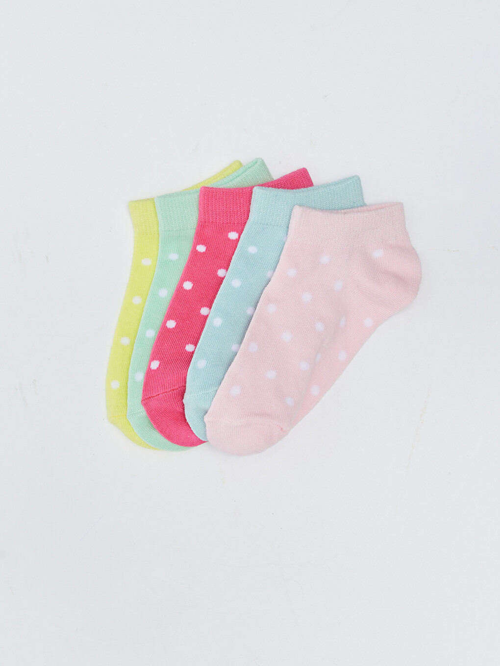Polka Dot Girls' Trainer Socks 5 Pack
