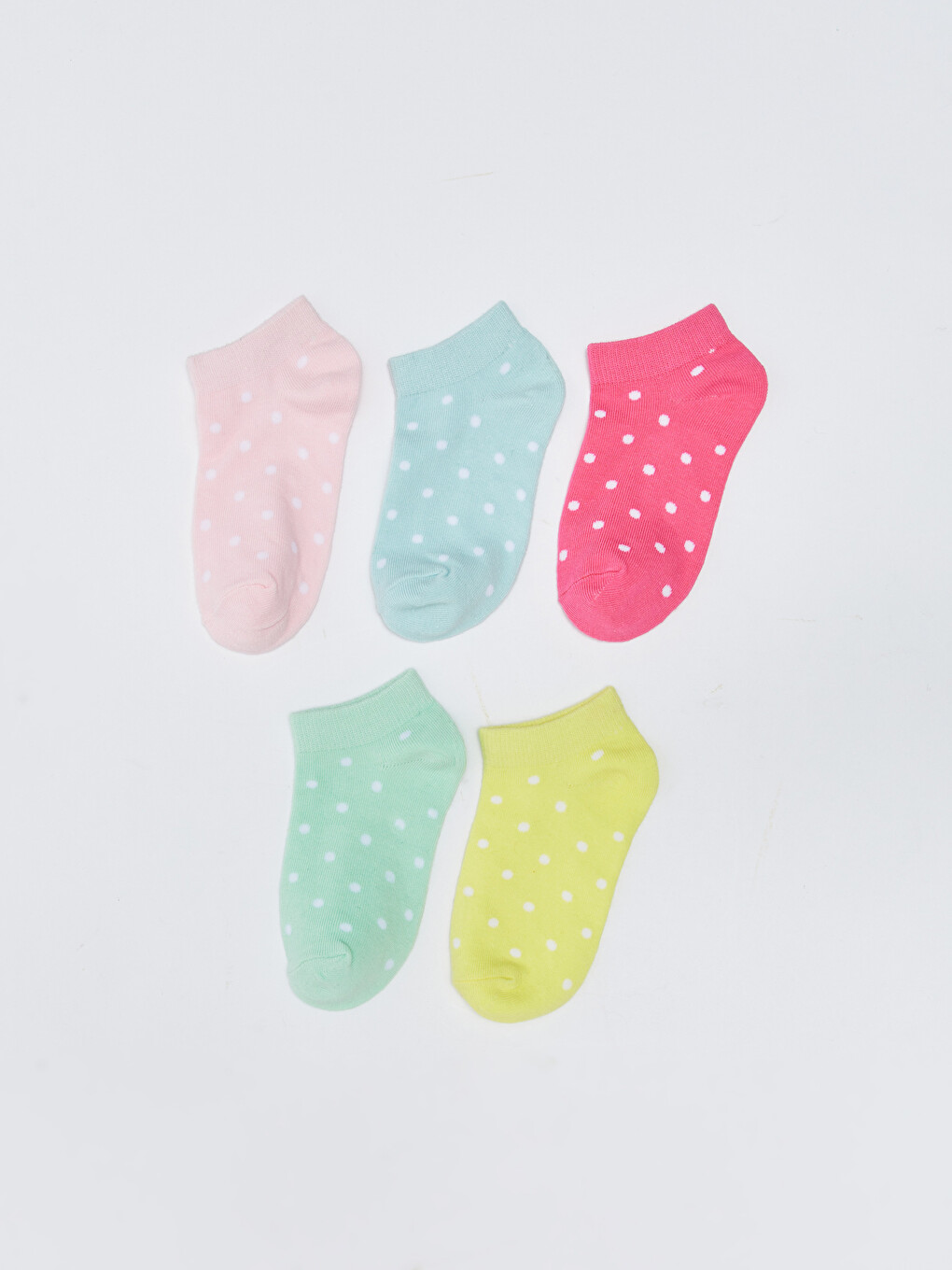 Polka Dot Girls' Trainer Socks 5 Pack-1