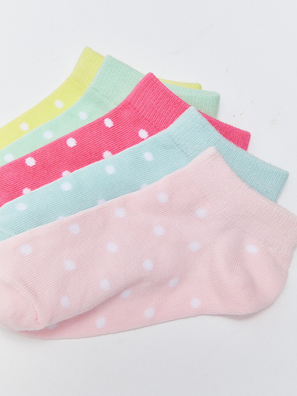 Polka Dot Girls' Trainer Socks 5 Pack-2