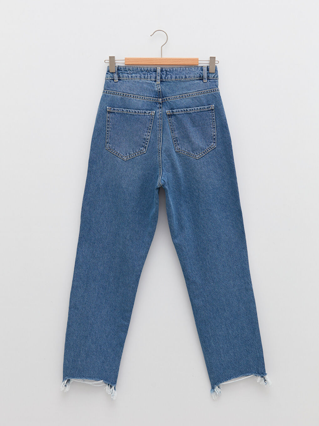 High Waist Standard Fit Pocket Detailed Rodeo Women's Jean Trousers-5