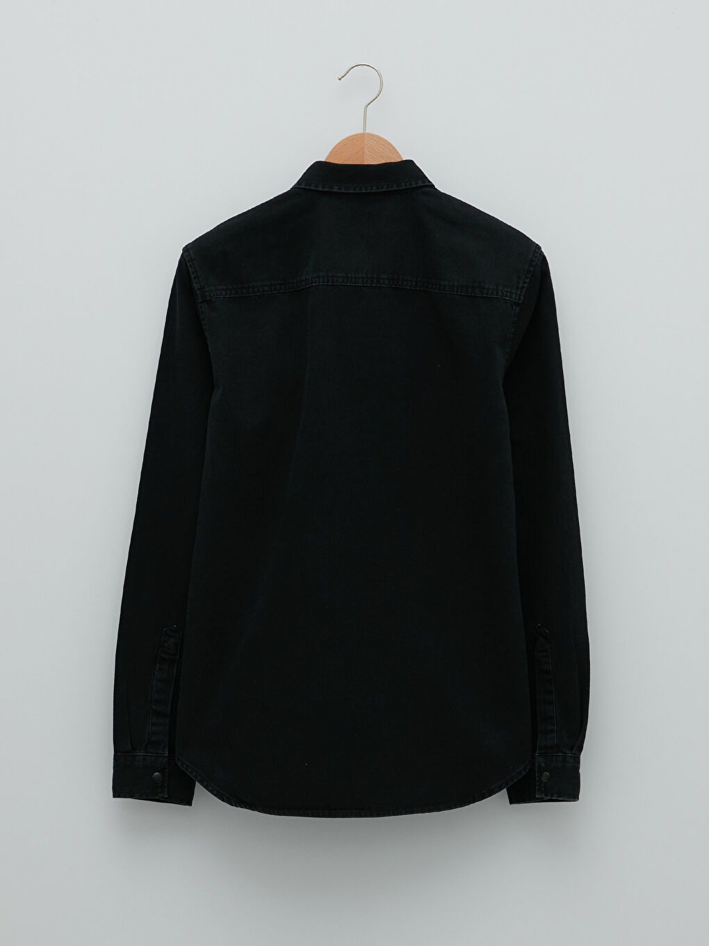 Antrasit Regular Fit Uzun Kollu Erkek Jean Gömlek-6