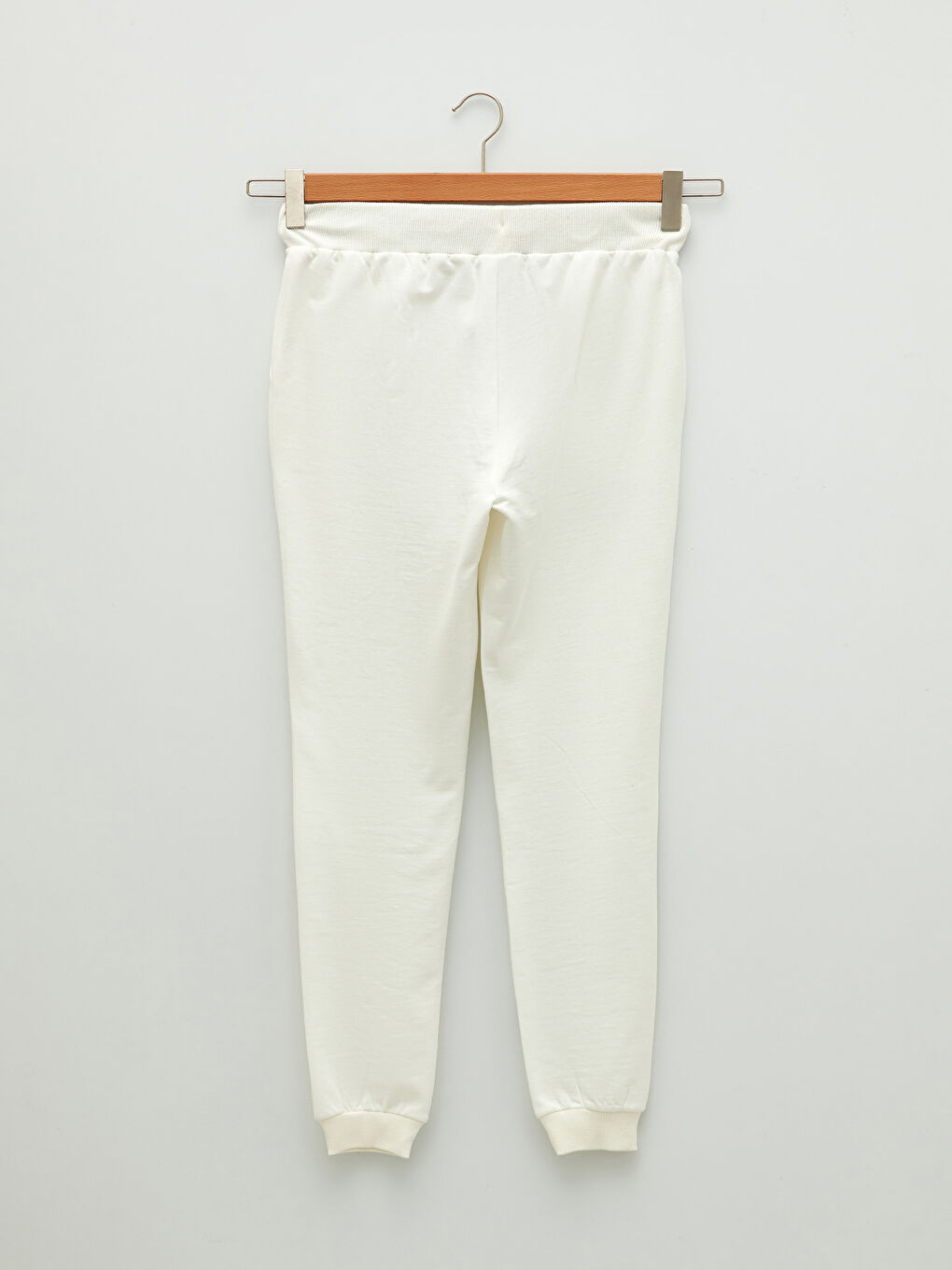 Ekru Beli Lastikli Baskılı Kadın Jogger Eşofman Altı-6