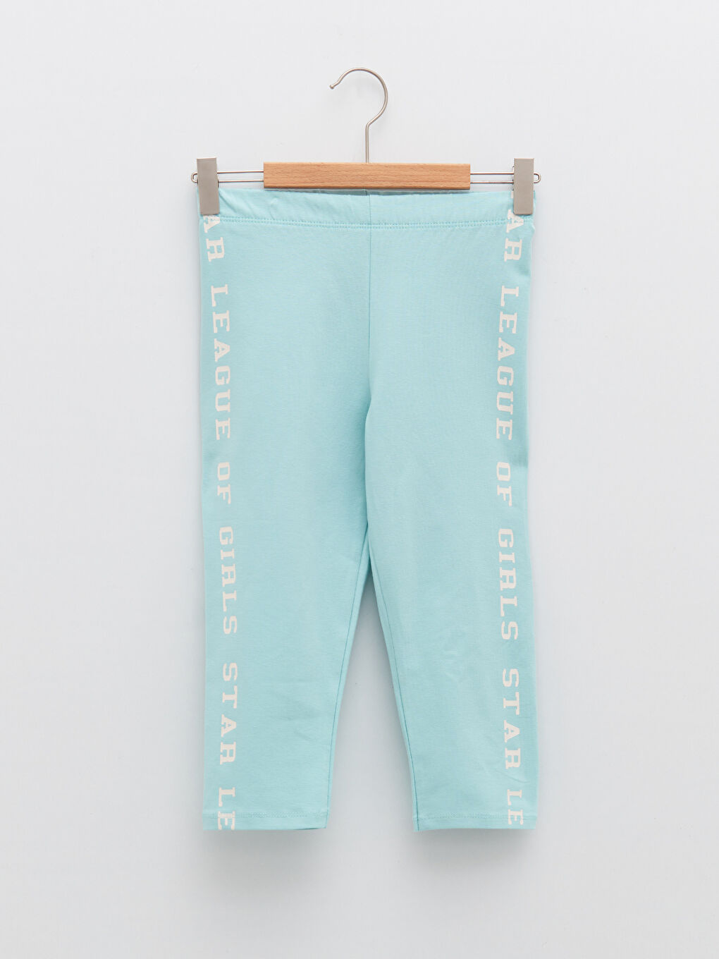 Crew Neck Printed Short Sleeve Girl's Sweatshirt and Tights-2