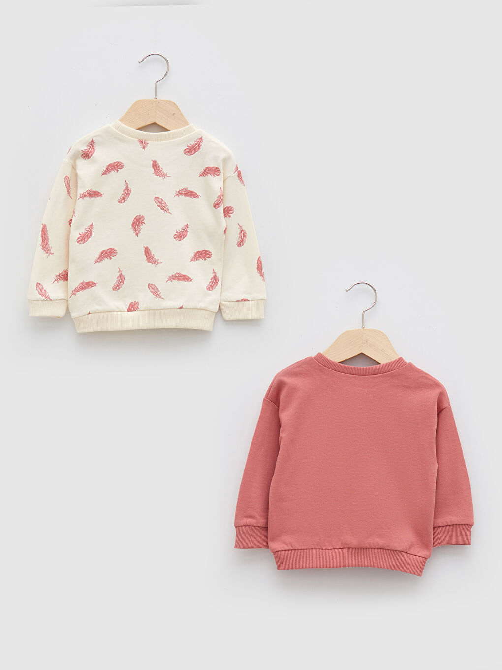 Lot de 2 Sweat-shirts Bébé Fille en Coton Imprimé à Manches Longues Col Rond-1