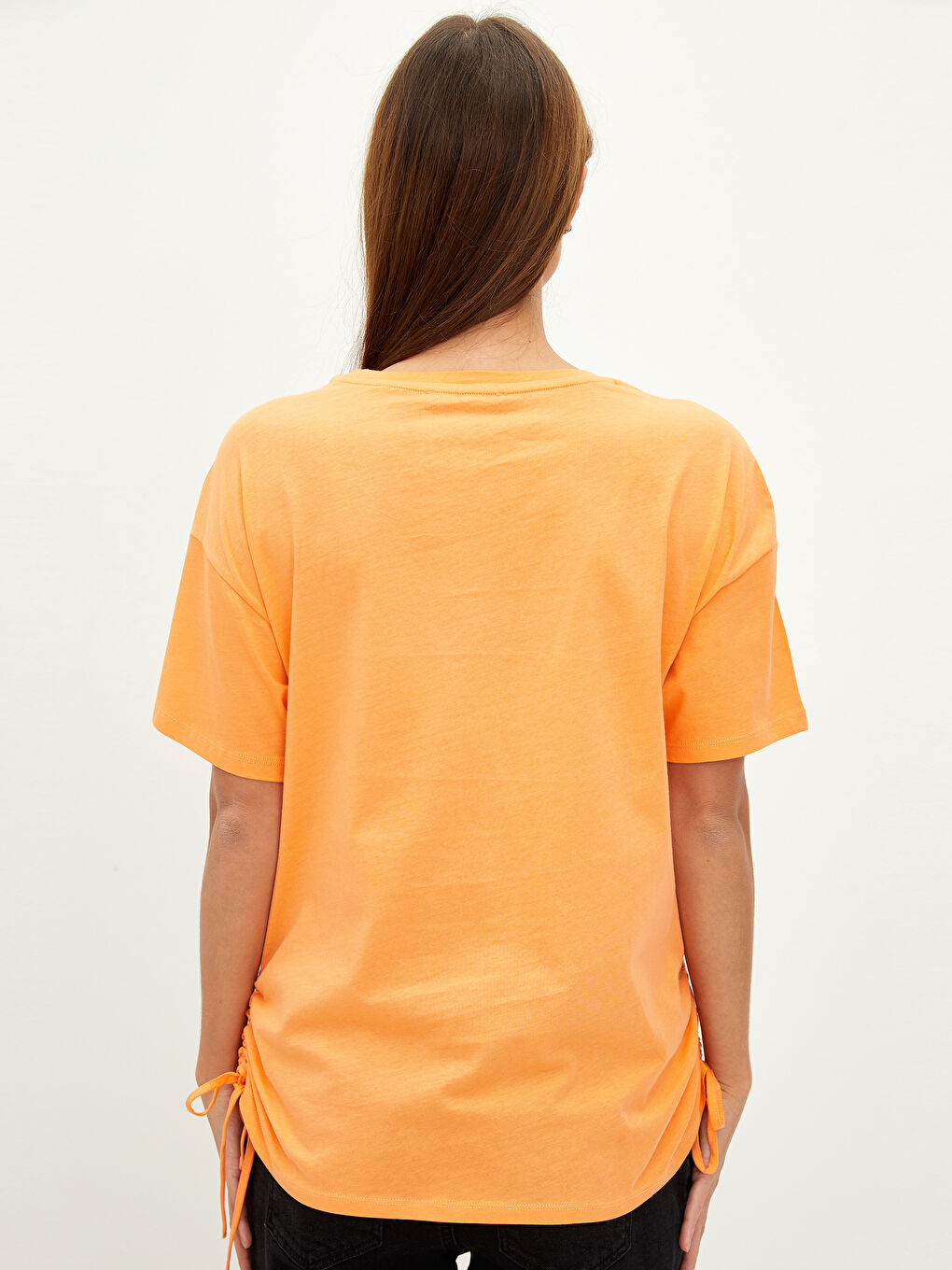 Crew Neck Letter Printed Short Sleeve Cotton Maternity T-Shirt-4