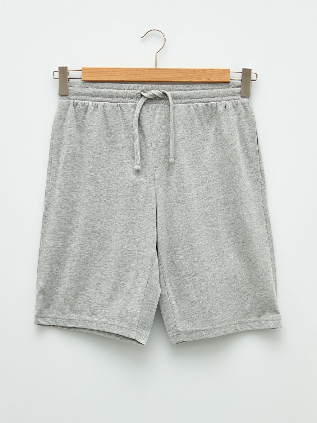 Gri Standart Kalıp Örme Erkek Şort-5