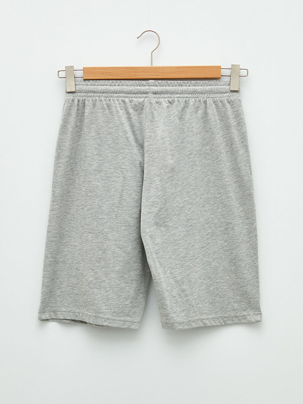 Gri Standart Kalıp Örme Erkek Şort-6