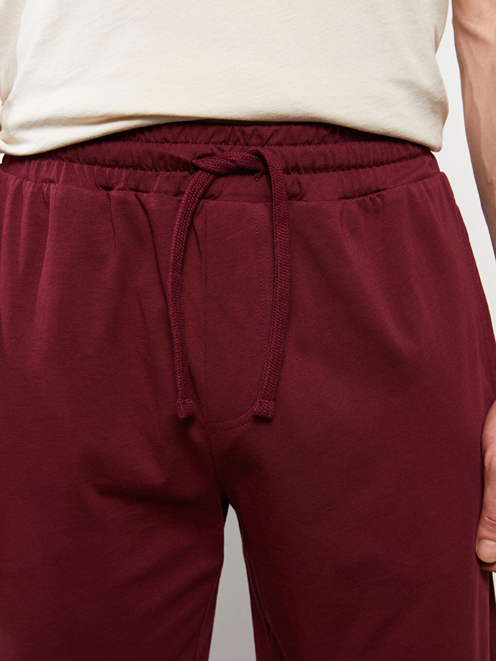 Ерлерге арналған стандартты өрнексіз трикотаж шолақ шалбар-4